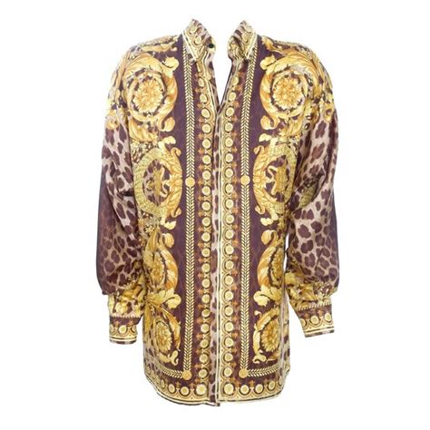 versace leopard silk shirt|versace silk shirt vintage.